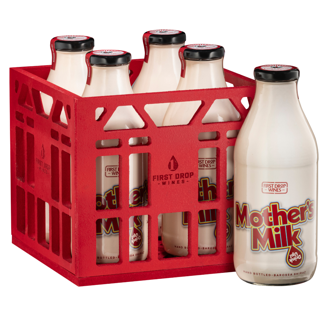 ‘Mother’s Milk Retro Milk Bottles 4 Pack (Crate)