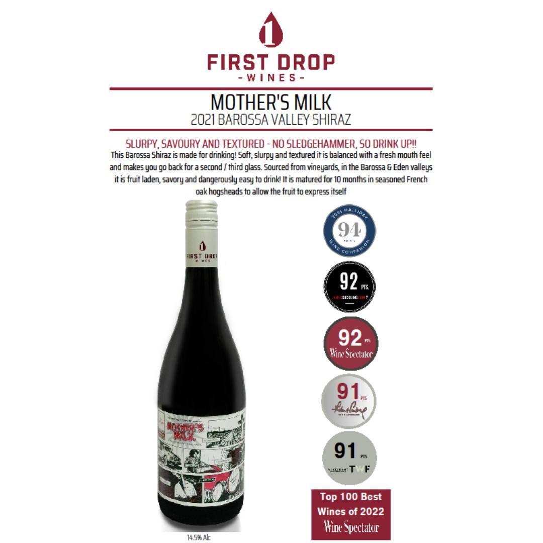 2022 Mother s Milk Barossa Shiraz 750ml First Drop Wines