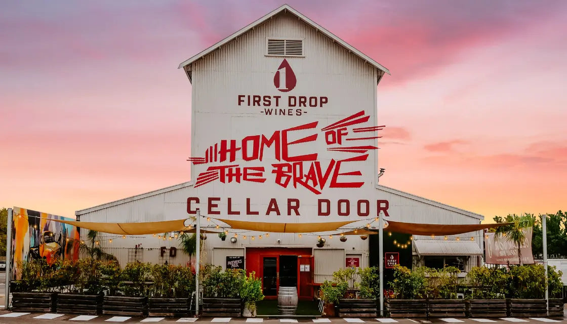 Full view out the front of the Home of the Brave Barossa Valley cellar door.